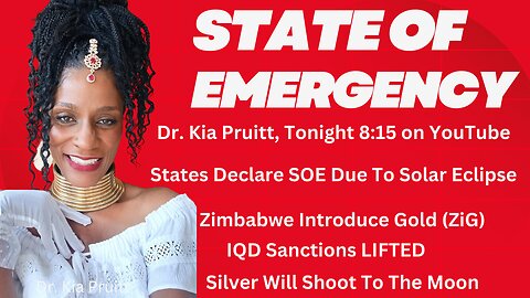 State of Emergency! Watch Dr. Kia Pruitt on YouTube at 8:15 PM EST
