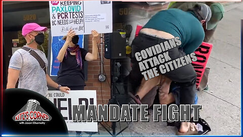 COVID Followers ATTACK Counter Protester at MASK MANDATE Rally