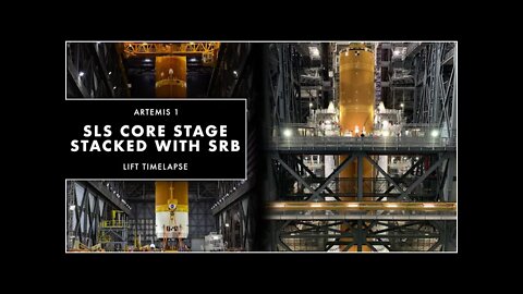 SLS Center Core Stacked With SRB Lift Timelapse | Artemis 1 | TLP News