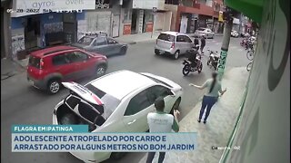 Flagra em Ipatinga: adolescente atropelado por carro e arrastado por alguns metros no Bom Jardim