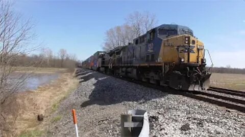 CSX X331 Manifest Mixed Freight Train from Creston, Ohio April 15, 2022