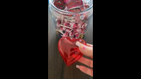 Filling my Valentines treat jar