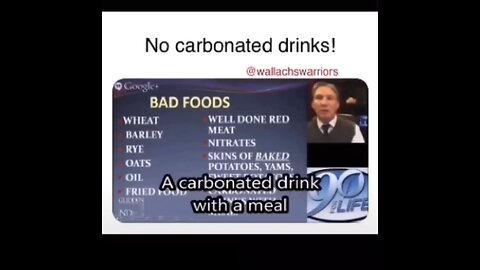 No carbonated drinks with food