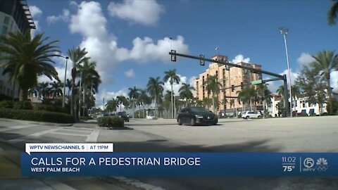 Calls for pedestrian bridge over Okeechobee Boulevard in West Palm Beach