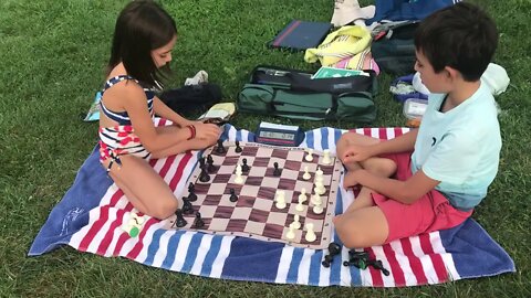 Markus Cuellar vs Serena Cuellar, 30 second blitz chess, Game 2, Highland Lakes, Beach 1, 9:15:2019