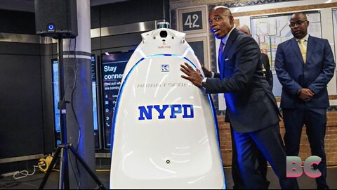 Mayor Adams mum about ‘another plan’ for big NYPD droid now in storage in Times Square