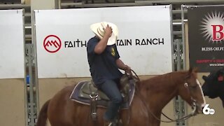 Veterans compete at horse cutting