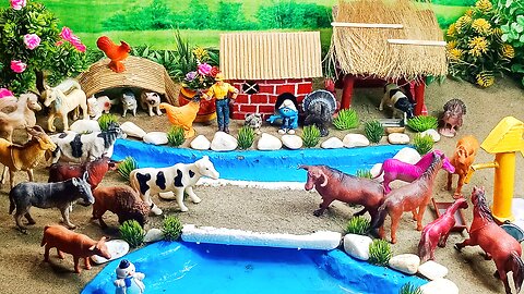 DIY how to make cow shed | house of animals | horse house–cow shed | mini hand pump| @Minicreativity