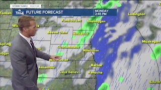 Strong winds continue through day, chances of evening showers