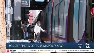 MTS says ridership spikes as gas prices rise
