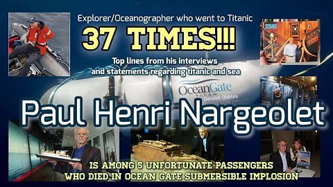 Explorer/Expert who went to "Titanic" 37 times!!!! & Close friend of "James Cameron"