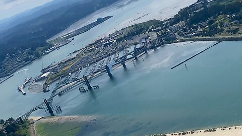 Flying over Yakina Bay Bridge