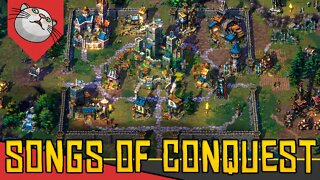 Reino de CAVALEIROS e CRIATURAS MÍSTICAS - Songs of Conquest [Conhecendo o Jogo Gameplay PT-BR]