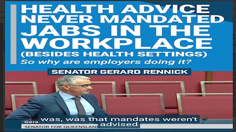 Senator Gerard Rennick presents facts against jabs in Parliament Australia