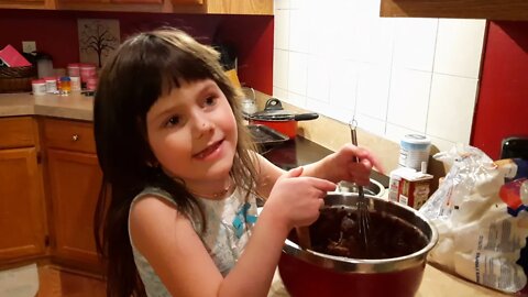"Cooking with Bella" Part 1 Bella will walk you through how to make delish brownies w marshmallow