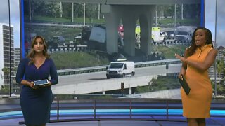 1 dead, 2 injured when box truck hits bridge pillar on I-75