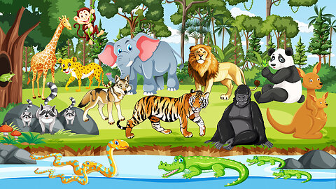 Learning Jungle Animals | Wild animals name and sound For Children, Kids And Toddlers