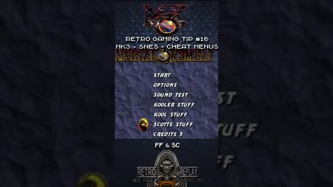 Retro Gaming Tip #16 - MK3 - SNES - Cheat Menus
