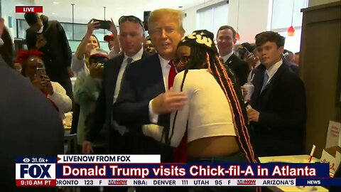 Donald Trump visits Chick-fil-A in Atlanta (FULL CLIP)