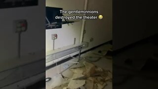 Abandoned movie theater absolutely destroyed