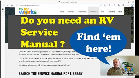 Finding RV Service Manuals And Other Resources On Our Website -- My RV Works