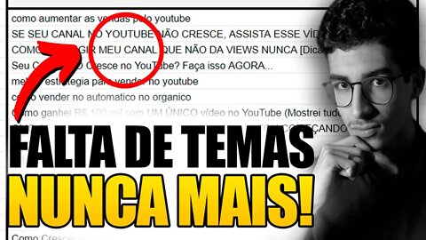 Como Encontrar DEZENAS ideias para vídeos [EXCLUSIVAS] para o SEU canal do YouTube