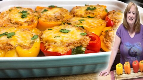 CHICKEN FAJITA STUFFED BELL PEPPERS RECIPE| Fun Twist for Fajitas