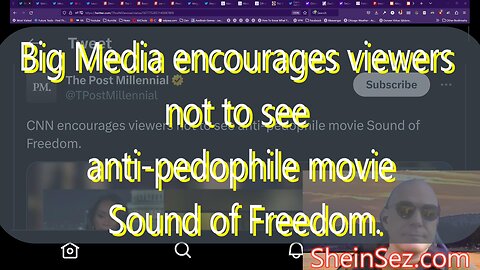 Big Media encourages viewers not to see anti-pedophile movie Sound of Freedom.-SheinSez 224