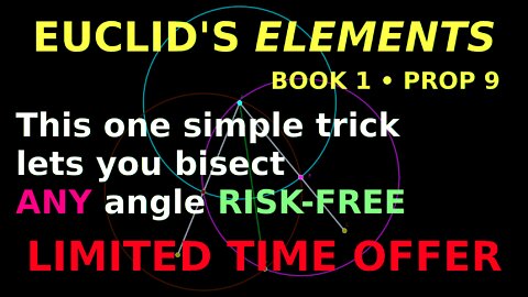 How to bisect an angle | Euclid Elements Book 1 Proposition 9