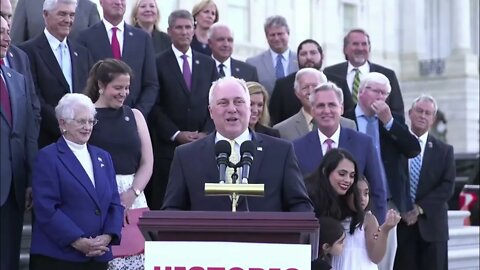 Republican Whip Steve Scalise Welcomes Rep. Mayra Flores at House GOP Leadership Press Conference