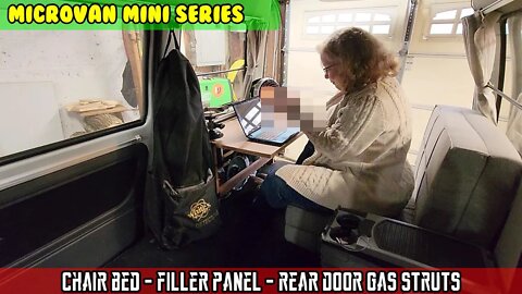 Micro Van (SE1 E10) Chair bed, floor level panel installed. Rear door gas struts mod install