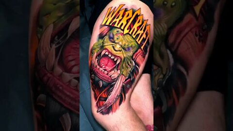 Warcraft Leg Color Tattoo #shorts #tattoos #inked #youtubeshorts