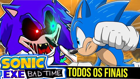 Historia Sonic.exe Bad TIME com TODOS OS 16 FINAIS😈