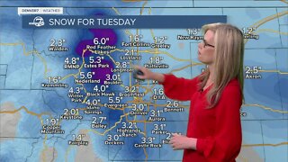 Mild on Monday, metro snow on Tuesday