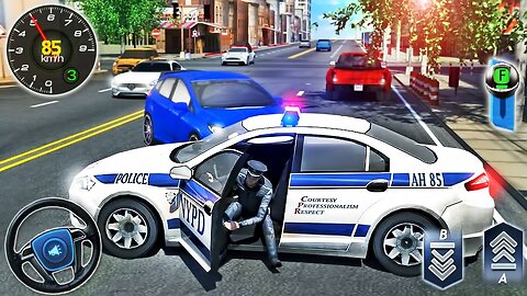 Police drift car driving simulator 3D police patrol car crash.