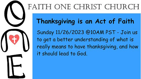 Thanksgiving is an Act of Faith