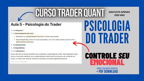 ✅Aula 01 | Psicologia do Trader, Controle seu Psicológico nos trades