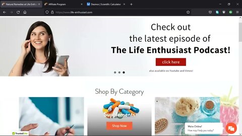 Life Enthusiasts 1000 Free Health Stores - $100k Monthly