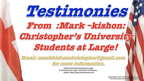Testimonies From :Mark-kishon :Christopher.