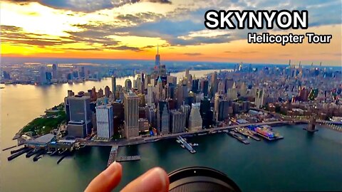 New York City Skyline 4K - Helicopter Tour FLYNYON - Flying over New York City in a Helicopter