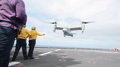 MV-22B Osprey Lands Aboard USNS Mercy for the First Time