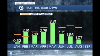 Rainfall at Detroit Metro Airport well below average this year