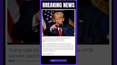 Latest Reports: Trump calls for 'immediate' release of FBI warrant used to search his home