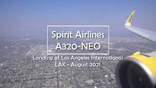 Spirit Airlines A320 NEO Arriving at Los Angeles International Airport (LAX)