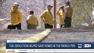 'Fuel Reduction' helped save homes in the French Fire