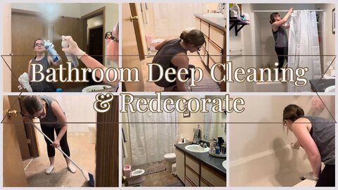 *NEW* BATHROOM DEEP CLEAN & REDECORATE WITH ME!