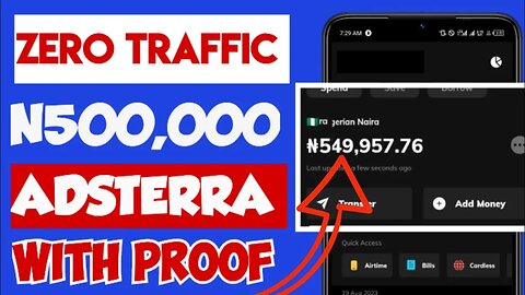 How I made 500,000 naira on ADSTERRA with "ZERO TRAFFIC " FREE METHOD (make money online in 2023)