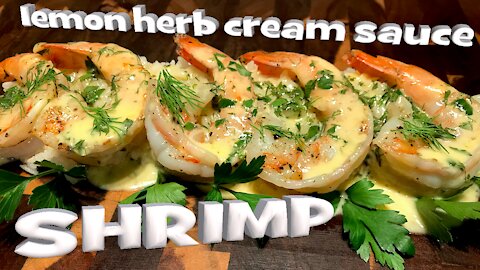 Shrimp with Lemon Herb Cream Sauce | How to cook Shrimp | Easy shrimp Recipe