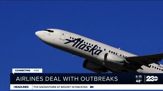 Airlines deal with outbreaks and Amazon shortens COVID-19 paid leave