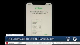 Questions about online banking app Chime